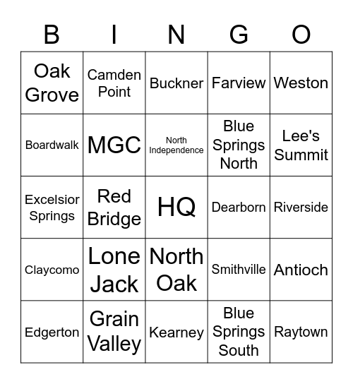 Branch Bingo Card