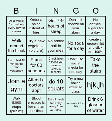 WELLNESS BINGO Card