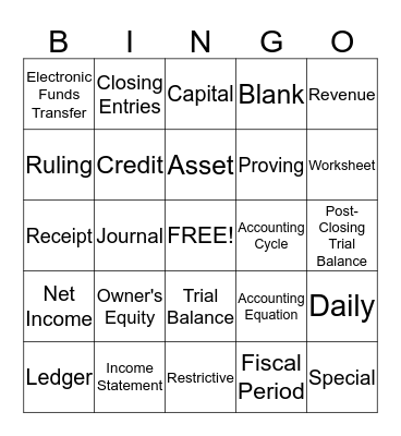 Accounting Bingo Card
