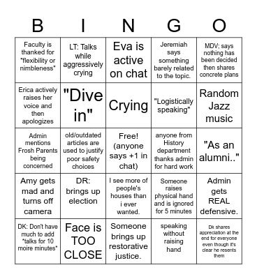 Return to School Palooza Bingo Card