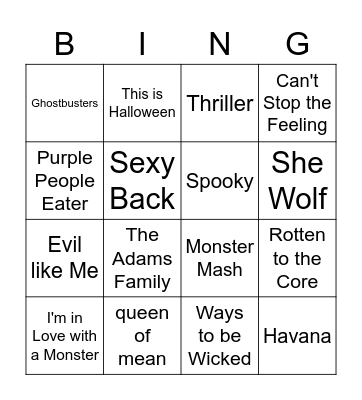 Halloween Lovers Bingo Card