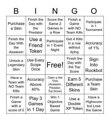 Battle Pass Bingo Card