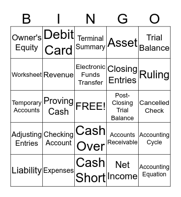 Accounting Bingo Card