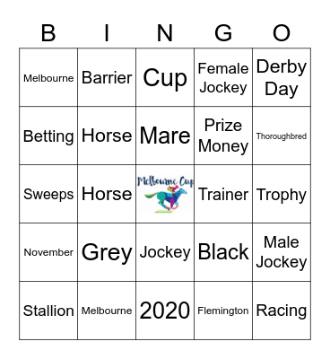 Melbourne Cup Bingo Card