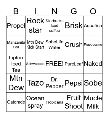 Pepsi Bingo Card