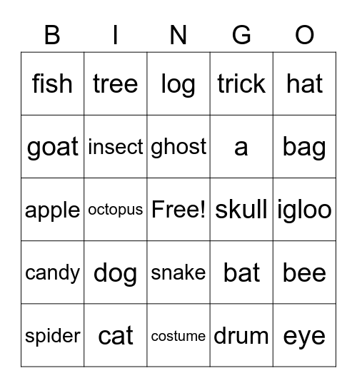 ABC Bingo Card