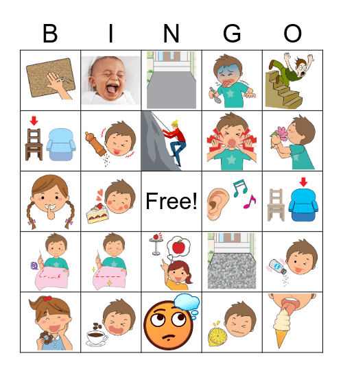 Verbs and Adjectives Bingo Card