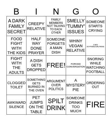 THANKSGIVING BINGO Card