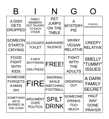 THANKSGIVING BINGO Card
