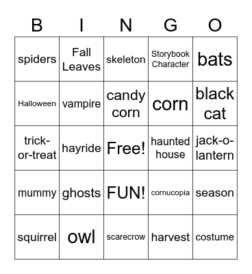 FALL Bingo Card