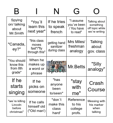 BingOster Bingo Card