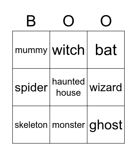 Halloween Bingo Card