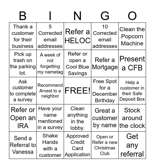 SANTA BINGO Card