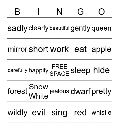 Fairy Tale Bingo Card