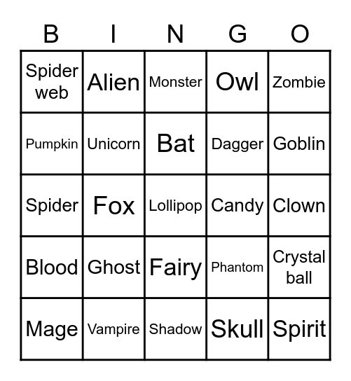 HALLOWEEN BINGO Card