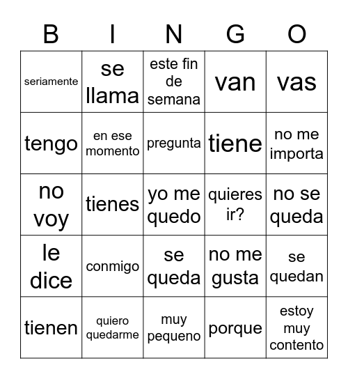 El escape cubano 1 Bingo Card