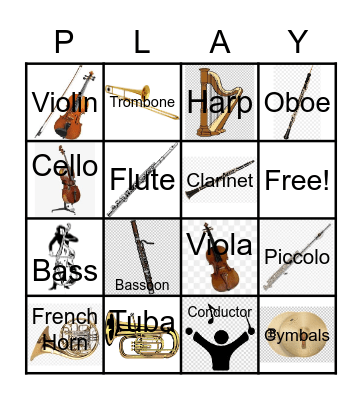 The Composer is Dead Instrument Bingo Card