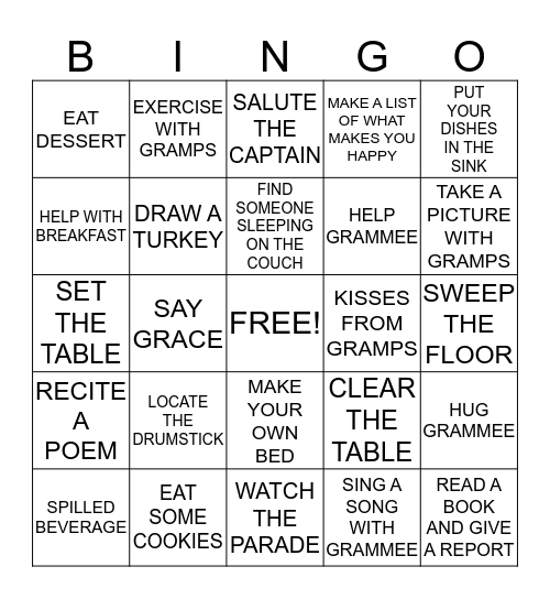 BALCOM BINGO Card