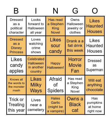 Halloween Bingo Card