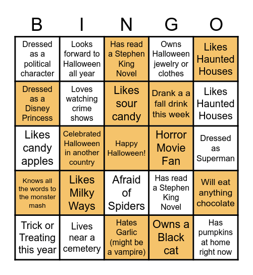 Halloween Bingo Card