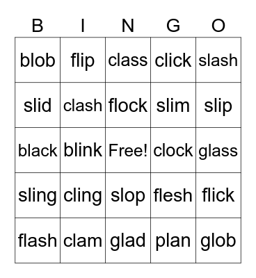 L blends Bingo Card