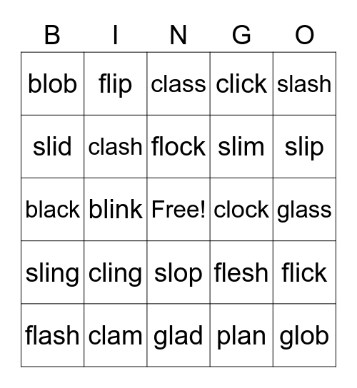 L blends Bingo Card