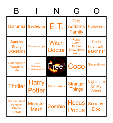 Halloween SINGO!! Bingo Card