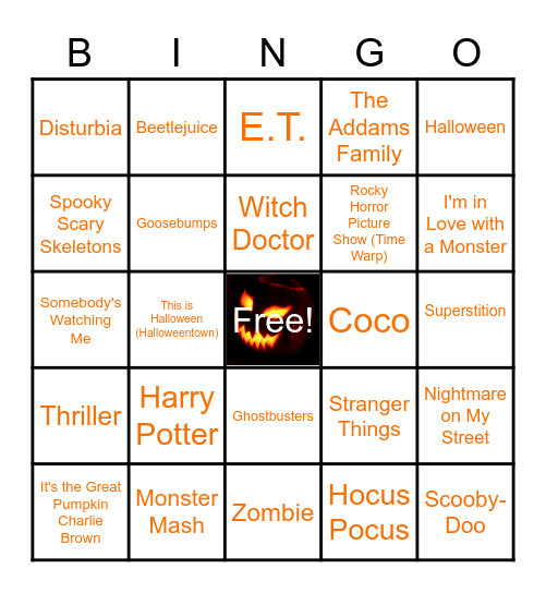 Halloween SINGO!! Bingo Card