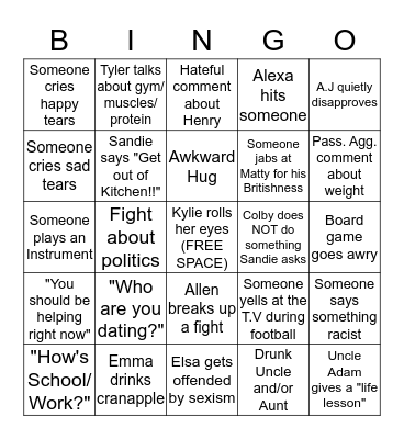 Thanksgiving Day  Bingo Card