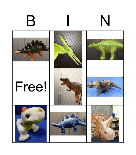 Dinosaur Bingo Card