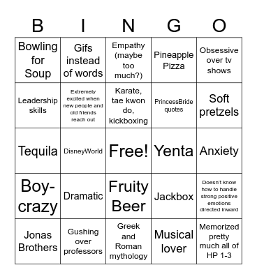 Haley Bingo Card