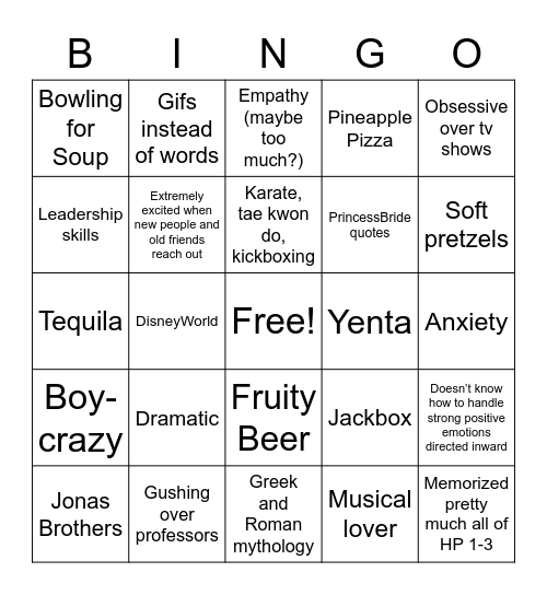 Haley Bingo Card