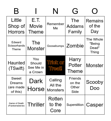 Halloween Bingo Card