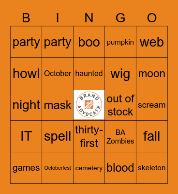 Creepy BA Bingo Card