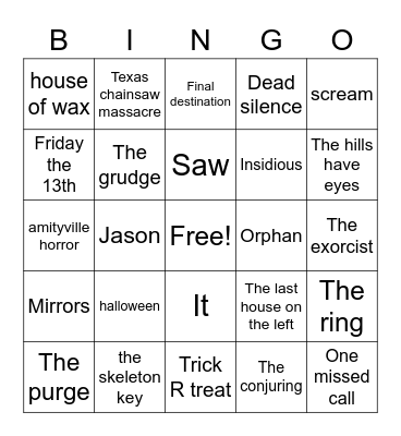 Halloween Bingo Card