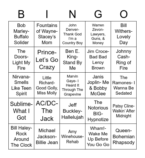 Total-Quiz.com Presents Radio Bingo: Rock In Peace Bingo Card