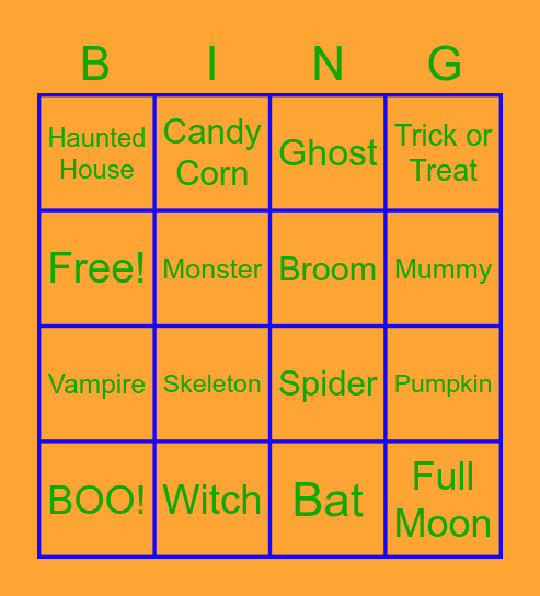 Halloween Bingo Card