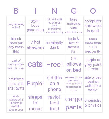 c@ Bingo Card