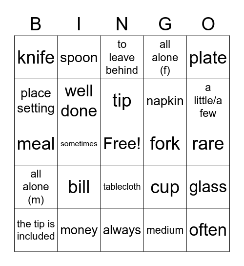 M2Ch5 Bingo Card