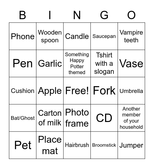 Halloween Bingo Card