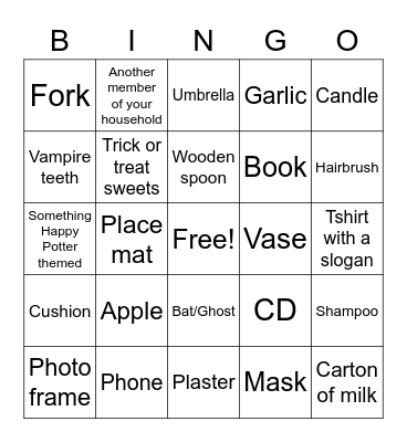 Halloween Bingo Card