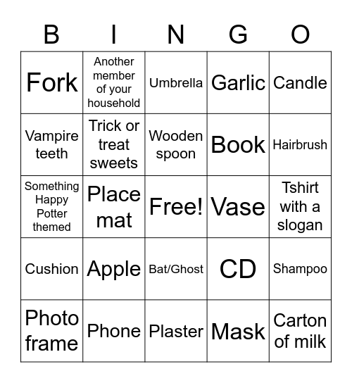 Halloween Bingo Card