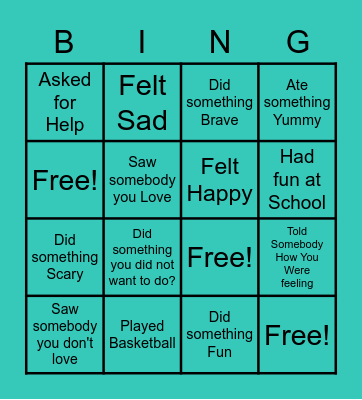 When Was the Last Time You... Bingo Card