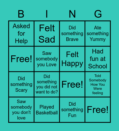 When Was the Last Time You... Bingo Card