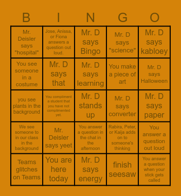 FRIDAY BINGO Card
