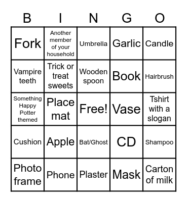 Halloween Bingo Card