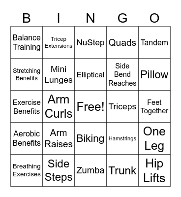 Bust-A-Move Bingo Card