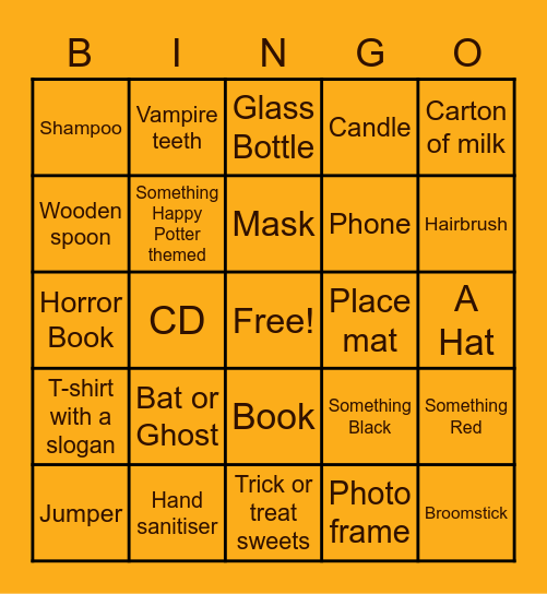 Alliotts Halloween Bingo Card
