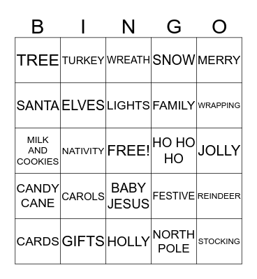 CHRISTMAS BINGO!!!! Bingo Card