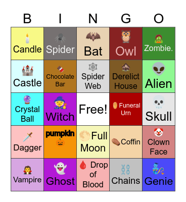 Halloween Bingo Card